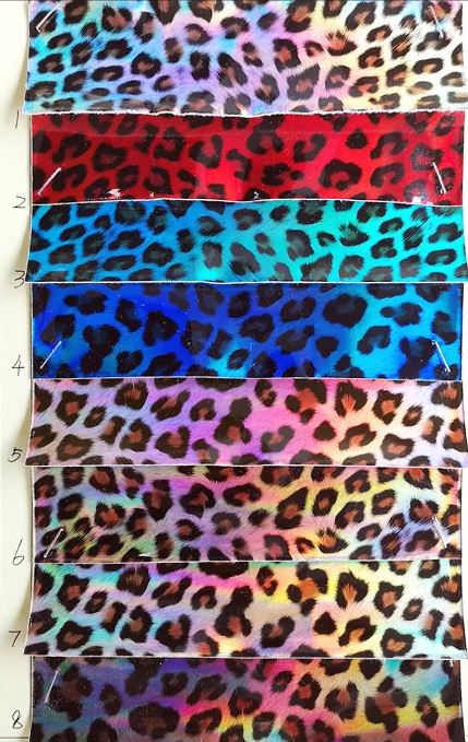 Leopard Print Patent Laser PVC Leather